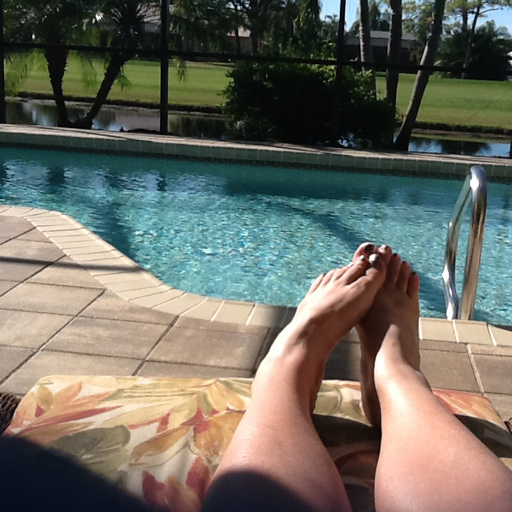 Writing poolside--Florida life is good.